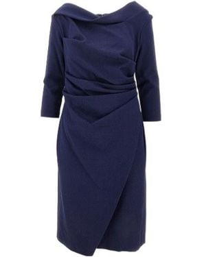 Talbot Runhof Asymmetrical Draped Dress - Blue