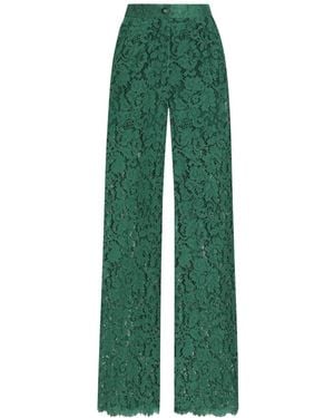 Dolce & Gabbana Lace Casual Trousers - Green