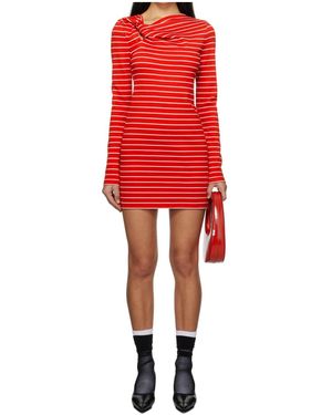 MSGM Striped Dress - Red