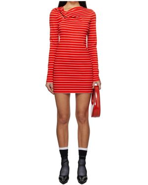 MSGM Striped Dress - Red