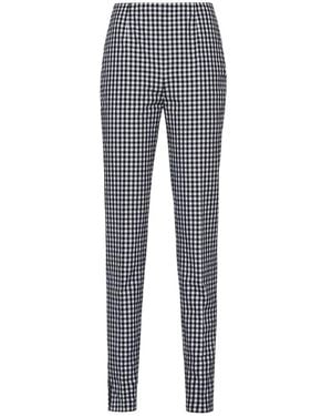 Prada Stretch Gingham Check Trousers - Blue