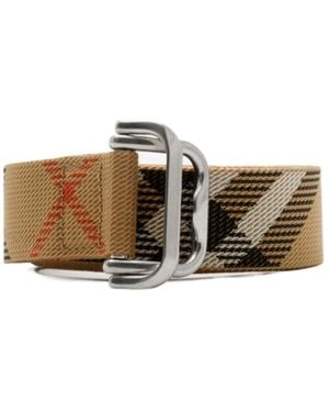 Burberry Check Ribbon Belt - White