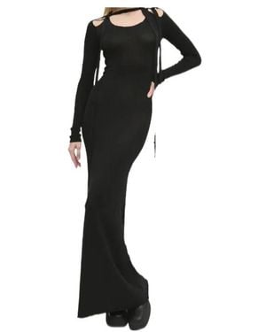Y. Project Cut-Out Tie Maxi Dress - Black