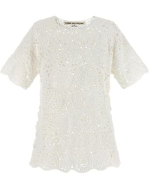 Comme des Garçons Crochet Short-Sleeved Knitwear - White
