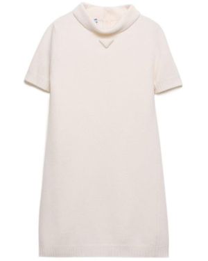 Prada Short-Sleeved Knitted Dress - White