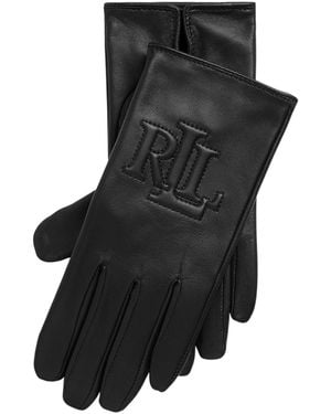 Ralph Lauren Embossed Logo Gloves - Black