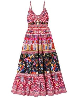 CAMILLA Layered Crystal Decorated Long Dress