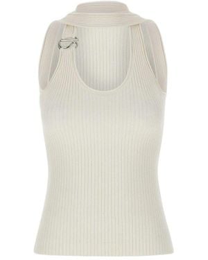 Coperni C-Logo Knit Top - White