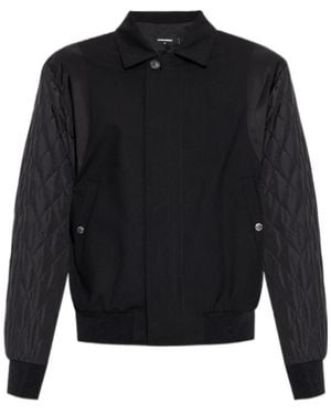 DSquared² Quilted Sleeve Bomber Jacket - Blue