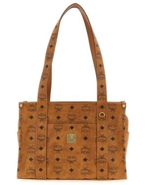 MCM Monogram Printed Shoulder Bag - Brown