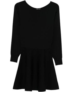 Roberto Collina Long-Sleeved Wool Dress - Black