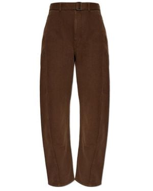 Lemaire Loose-Fit Pants With Belt - Brown