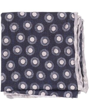 Brunello Cucinelli Geometric Print Silk Scarf - Blue