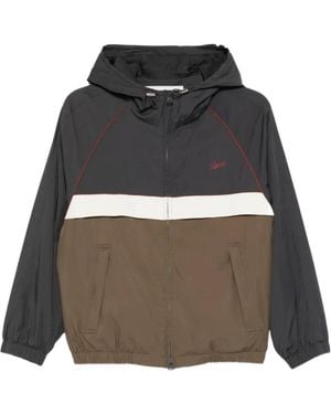 DUNST Hooded Colour-Block Windbreaker - Black