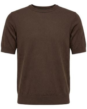 Peserico Short-Sleeved Crewneck Jumper - Brown