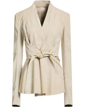 Rick Owens Leather-Knit Blazer - Natural