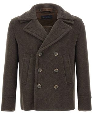 Paul & Shark Ribbed-Collar Peacoat - Multicolour