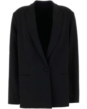 Alberta Ferretti Stretch Crepe Single-Breasted Blazer - Black