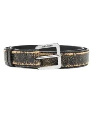 The Attico Cracked Buckle Leather Belt - White
