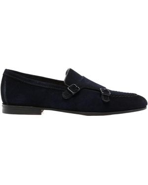 Santoni Double-Buckle Loafers - Black