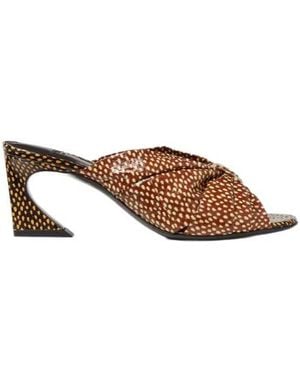 Fendi Peppered Falena-Motif Sandals - Brown