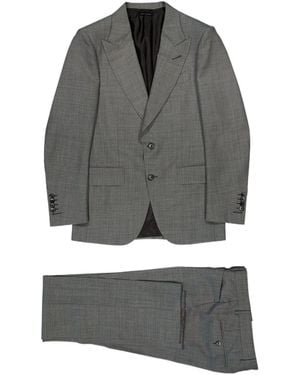 Tom Ford Single-Breasted Straight Leg Tailored Suit - Gray