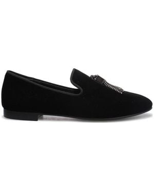 Giuseppe Zanotti Logo Round-Headed Business Casual Shoes - Black