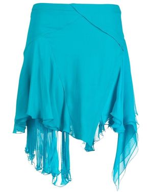 Versace Asymmetric Hem Mini Skirt - Blue