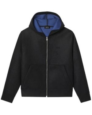 A.P.C. Zipped Hooded Jacket - Blue