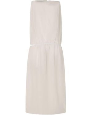 KHAITE Tia Cotton And Silk-Blend Midi Dress - White