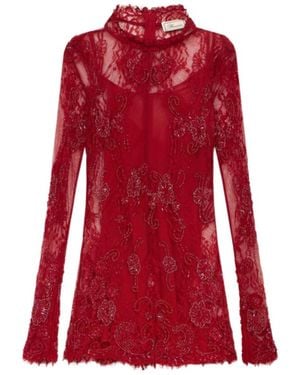 Blumarine Embroidered Lace Mini Dress