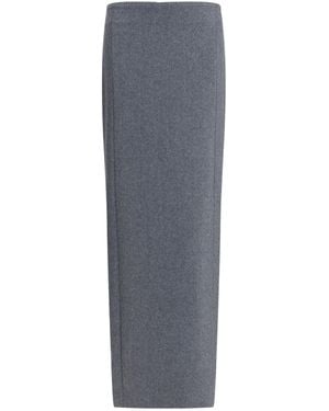 Thom Browne Grosgrain Loop Tab Zipped Pencil Skirt - Grey
