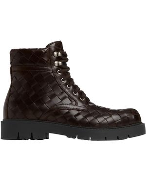 Bottega Veneta Haddock Lace-Up Ankle Boot - Brown
