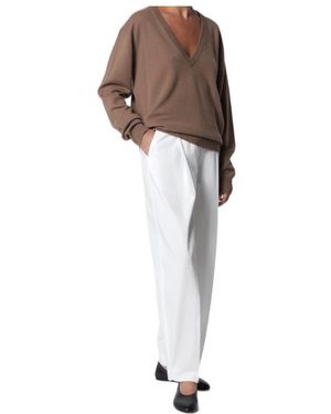 Extreme Cashmere Ben Chai Cashmere V-Neck Jumper - White