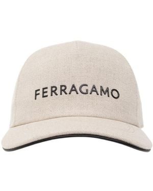 Ferragamo Logo Lettering Baseball Cap - Natural