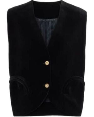 Blazé Milano Gliss Cotton Velvet Vest - Black
