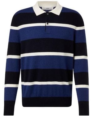 arch4 Striped Cashmere Polo Jumper - Blue