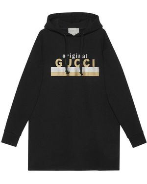 Gucci 'Original Print Hooded Dress - Black
