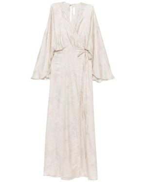 Golden Goose Jacquard Wrap Maxi Dress - White