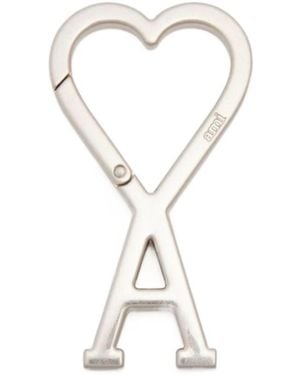 Ami Paris Heart Logo Keychain - Metallic