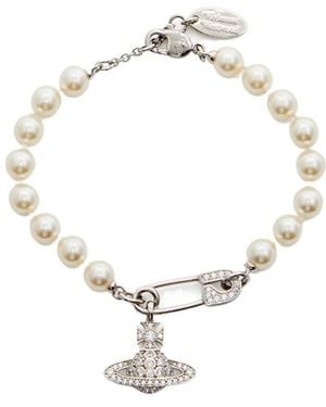 Vivienne Westwood Lucrece Embellished Pearl Bracelet - Metallic