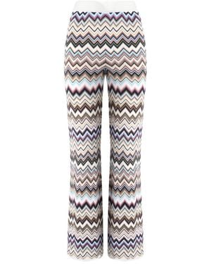 Missoni Zigzag-Knit Pants - White