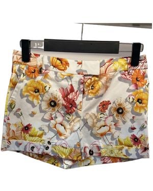 Ferragamo Floral Print Shorts - Metallic