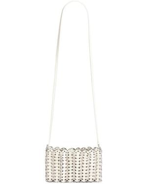 Rabanne 1969 Metallic-Link Leather Cross Body Bag - White