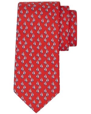 Ferragamo Nautical Print Silk Tie - Red