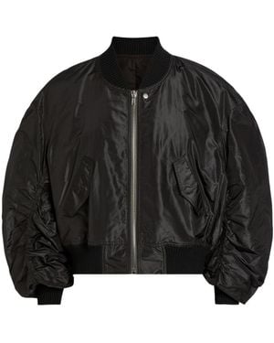 Rick Owens Silk Bomber Jacket - Black