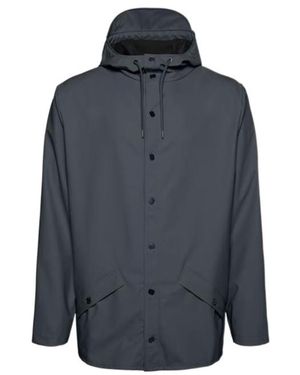 Rains Hooded Long-Sleeved Raincoat - Blue
