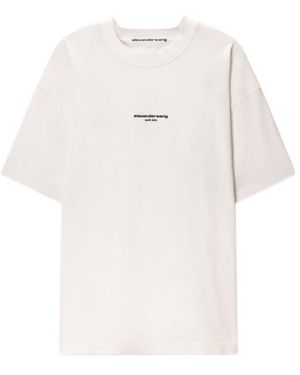 Alexander Wang Logo Print Short Sleeve Tee - White