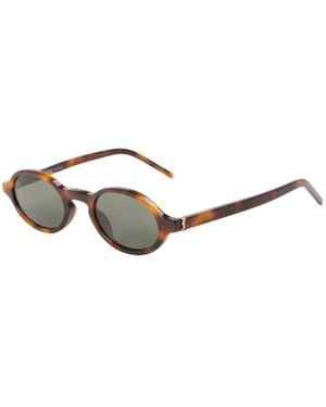 Saint Laurent Leopard Print Sunglasses - White