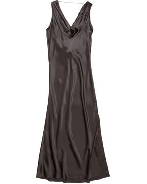 Acne Studios Cowl-Neck Midi Dress - Brown